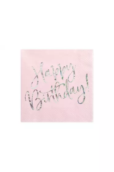 PartyDeco Serwetki Happy Birthday 33x33 cm