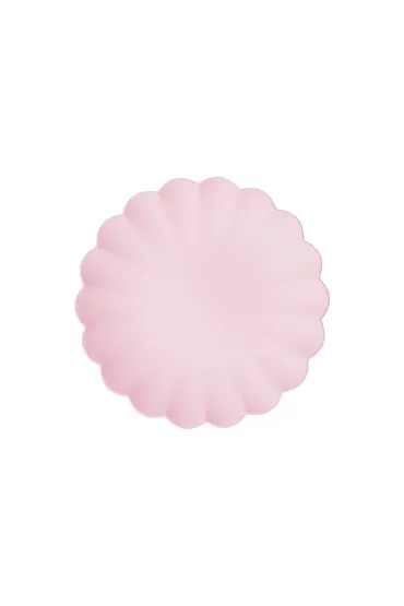 PartyDeco Talerzyki plastikowe Falbanka, 22 x 22 cm, r�owy 4 szt.