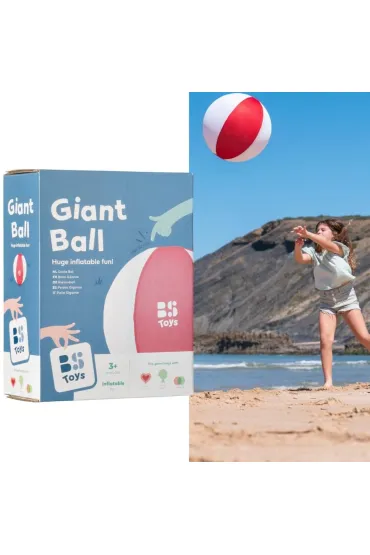 Pi�ka XXL dmuchana bia�o-czerwona 50cm Bs Toys