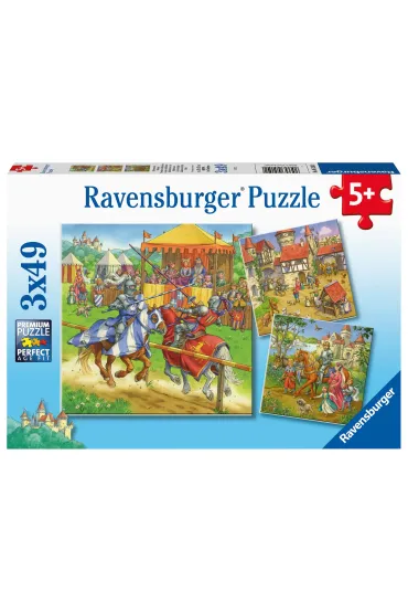 Puzzle 3x49 el. Rycerze Ravensburger