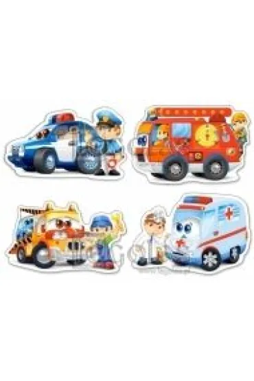 Puzzle konturowe 4w1 - Rescue Services (4+5+6+7 el.) Castorland