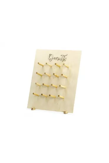 PartyDeco �ciana na Donuty naturalne drewno 45x55cm
