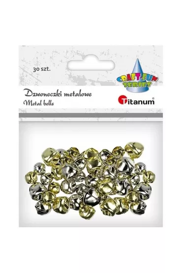Titanum Dzwoneczki metalowe z�ote, srebrne 8/10/12mm