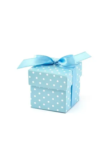 PartyDeco Pude�eczka w kropki b��kit 10 szt.
