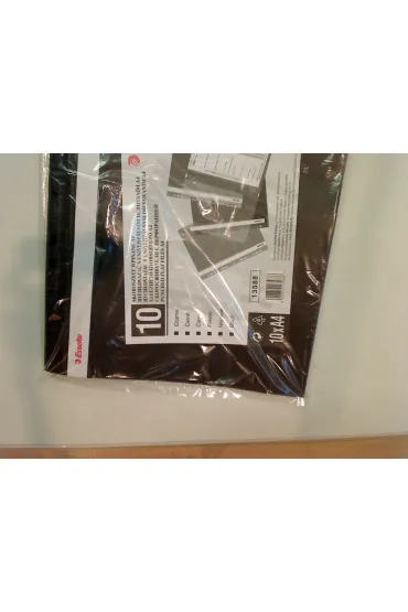 Esselte Skoroszyt wpinany A4 plastikowy czarny 10 szt.