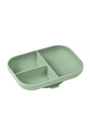 Beaba Silikonowy talerzyk z przyssawk sage green 450 ml