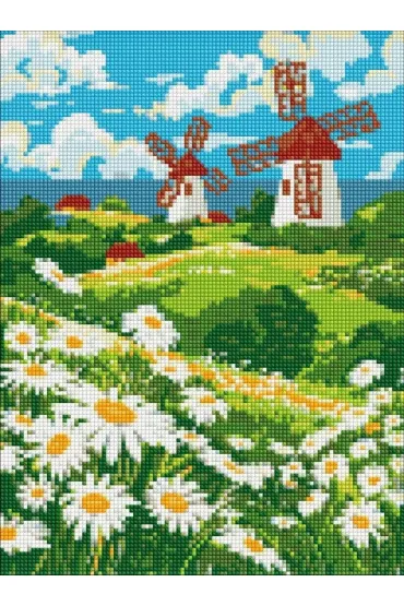 Ideyka Diamentowa mozaika - Pole stokrotek 30x40cm