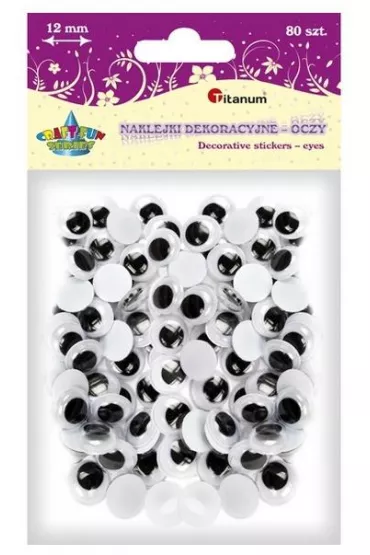 Titanum Oczy samoprzylepne bez rz�s okr�g�e 12 mm