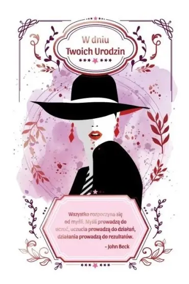 AbCard Karnet AB+ Urodziny damskie, kobieta w kapeluszu - PS20