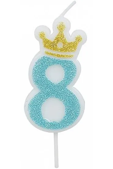 �wieczka 8 niebieska 6,8cm PARTY GO