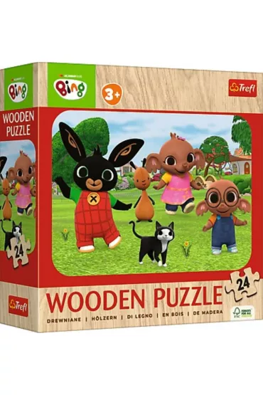 Puzzle drewniane 24 Poznaj Binga TREFL