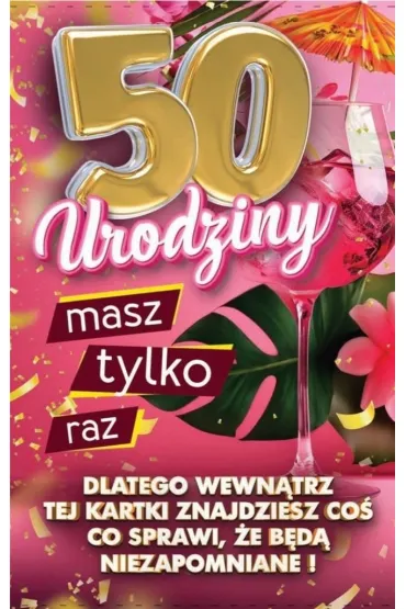 Yeku Karnet Urodziny z nak�adk� na butelk� 50