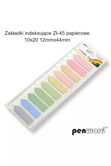 Penword Zak�adki indeksuj�ce 12x44mm 10x20szt papierowe