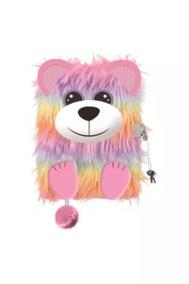 Pami�tnik A5 w�ochacz z k��dk� 3D My Little Friend Rainbow Bear 96 kartek