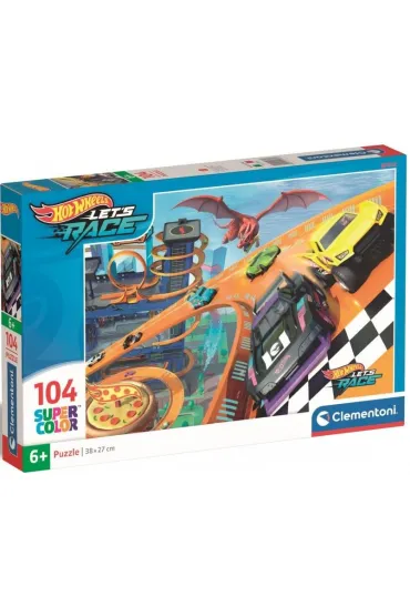 Puzzle 104 el. SuperColor. Hot Wheels Clementoni