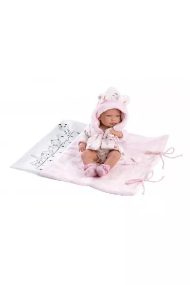 Lalka winylowa Bobas Nica z r�owym kocykiem 40cm Llorens