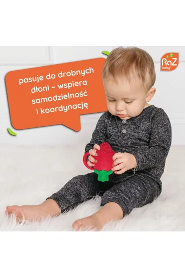 Silikonowy gryzak do owoc�w i pokarmu, Fruitique, Truskawka RazBaby