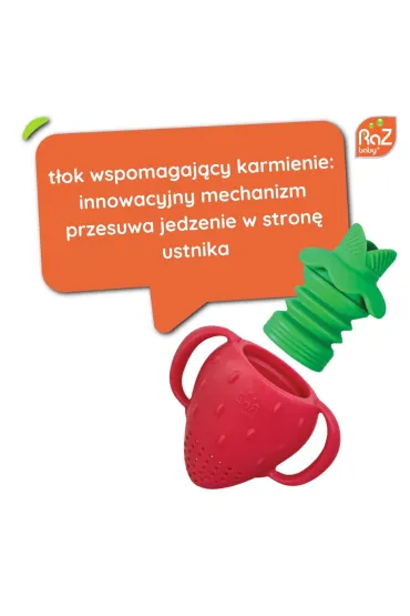 Silikonowy gryzak do owoc�w i pokarmu, Fruitique, Truskawka RazBaby
