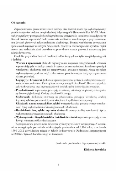 �wiczenia w terapii dysleksji i dysortografii dla uczni�w klas IV–VI. CH – H - El�bieta Suwalska