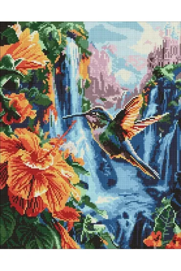 Ideyka Diamentowa mozaika - Tropikalny ptak 40x50cm