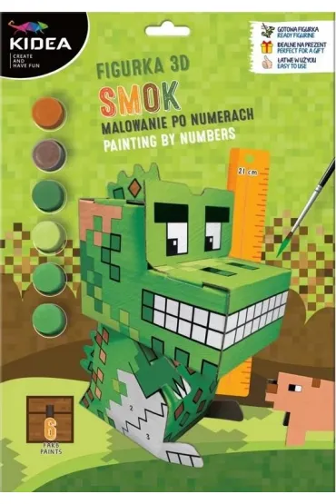Malowanie po numerach - Figurka 3D Smok Derform