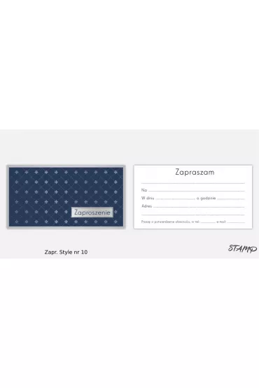 Stamp Zaproszenia Style wz�r nr 10 10 szt.