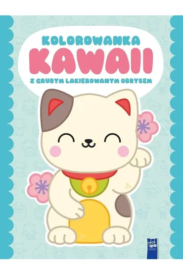 Kolorowanka Kawaii z grubym lakierowanym obrysem. Kot