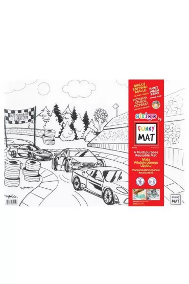 Funny Mat Transparent - Wy�cig�wki. Mata do kolorowania wielokrotnego u�ytku Strigo
