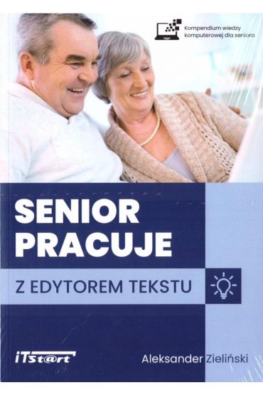 Senior pracuje z edytorem tekstu