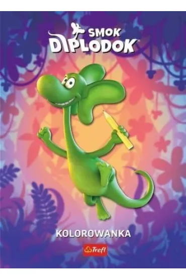 Smok Diplodok. Kolorowanka