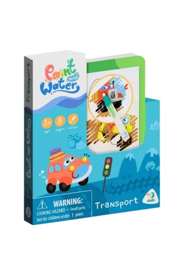Malowanka wodna z pisakiem 15x18 cm Transport MAKSIK DOB7349 Dodo