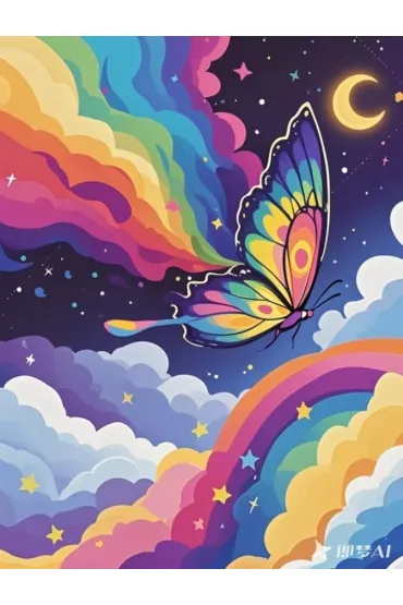 Koh-I-Noor Malowanie po numerach - T�czowy motyl 40x50cm