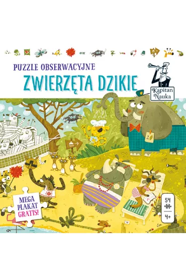 Puzzle obserwacyjne 54 el. Zwierz�ta dzikie Edgard
