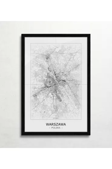 Warszawa - Czarno-bia�a mapa
