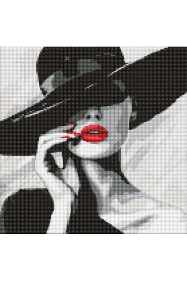 Ideyka Diamentowa mozaika - Dama w kapeluszu 40x40cm