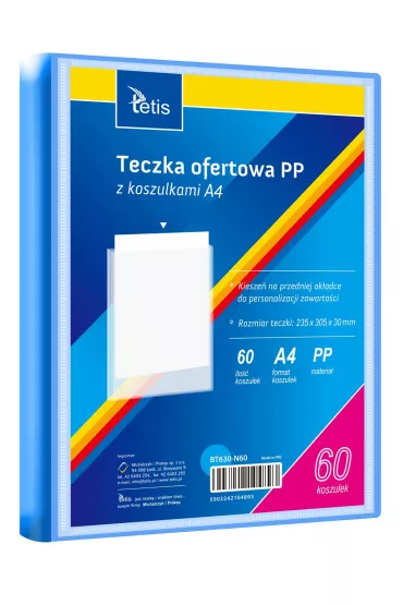 Tetis Teczka ofertowa A4 PP + 60 koszulek niebieska