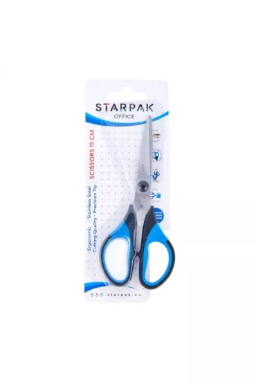Starpak No�yczki z gumowymi r�czkami 15 cm
