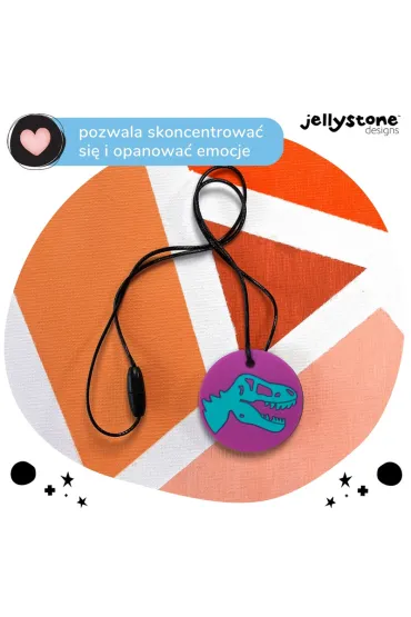 Jellystone Designs Gryzak terapeutyczny, dinozaur, fioletowy