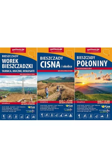 Bieszczady - komplet 3 map