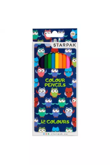Starpak Kredki o��wkowe Sowy pude�ko 12 kolor�w