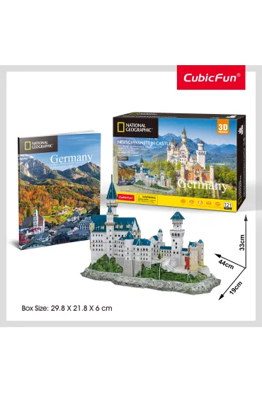 Puzzle 3D 121 el. National Geographic Zamek Neuschwanstein Cubic Fun