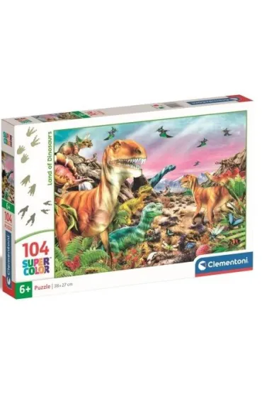 Puzzle 104 el. SuperColor. Land of Dinosaurs Clementoni