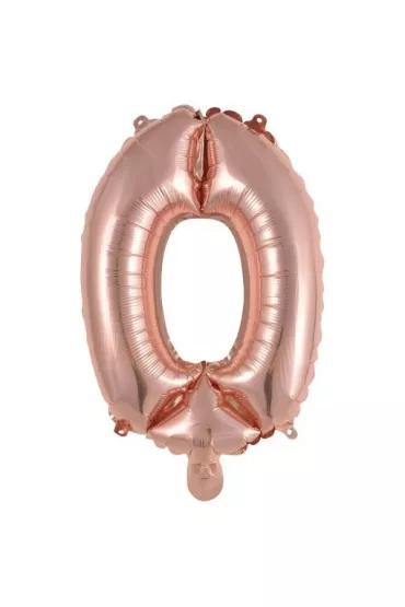 Amscan Balon foliowy mini cyfra 0 r�owe z�oto 30,5x40cm