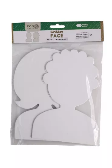 Happy Color Kszta�ty kartonowe FACE Boy&Girl 20cm 10 szt.