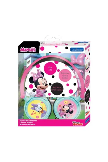 Sk�adane s�uchawki przewodowe stereo myszka minnie z g�o�no�ci� bezpieczn� dla dzieci Lexibook HP010MN