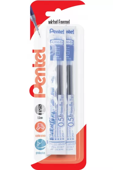 Pentel Wk�ad do cienkopis�w kulkowych EnerGel LRN5 niebieski 2 szt.