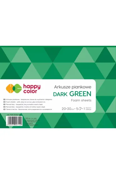 Happy Color Arkusze piankowe A4, ciemnozielone, 5 arkuszy 5 szt.