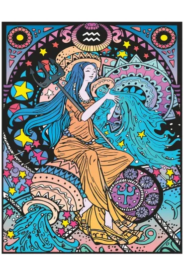 Kolorowanka welwetowa A4 Zodiak Wodnik