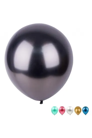 Zestaw balon�w metaliczne 8 szt mix PARTY GO - 85cm, niebieskie, Zestaw balon�w Party Go, 7 szt