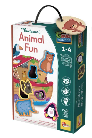 Montessori baby wood animal fun Lisciani